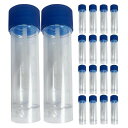ULTECHNOVO 試験管 プラスチック 50本セット 蓋付き 25ML 遠沈管 遠心分離管 ミニ 透明 容器 実験セット サンプル保存 実験 DIY装飾用 多用途(4)