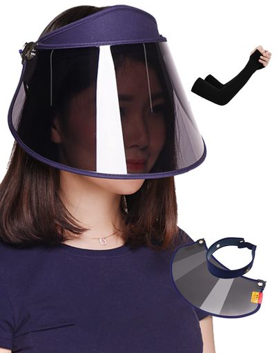 [GOKEI] 薄くなる サンバイザー レディース アームカバー付き UVカット ひよけ帽子 自転車 さんばいざー 紫外線対策 …