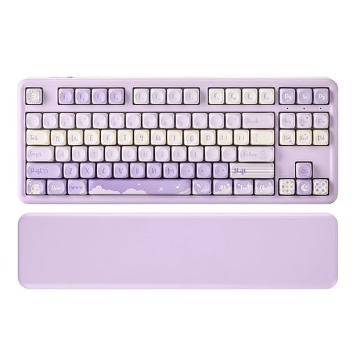 YUNZIIB87ワイヤレスメカニカルキーボードゲーミングキーボードBT5.0/2.4G/USB-CNKROQMK/VIAソフトウェアカスタムMOAキーキャップガスケットRGBリストレストWin/Mac用技適認証取得(パープル YUNZIIB87ワイヤレスメカニカルキーボードゲーミングキーボードBT5.0/2.4G/USB-CNKROQMK/VIAソフトウェアカスタムMOAキーキャップガスケットRGBリストレストWin/Mac用技適認証取得(パープル