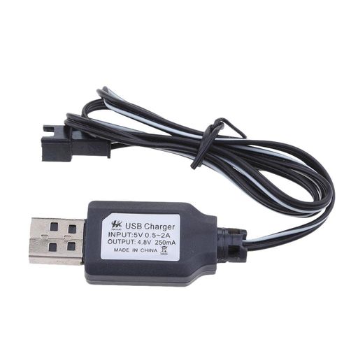 実用的 SMプラグケーブル 4.8V NI/CD 充電ケーブル USB →SMプラグ RCカードローンロボット用