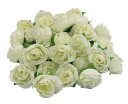 (MIKISHIN) バラ 造花 50個 3CM ブーケ ローズ 薔薇 結婚式 装飾 (ミルクホワイト)