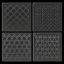 BENECREAT 4点 アクリル刺し子ステンシル 刺し子テンプレート 12X12CM クロス 菱形 三角形 六角形 アクリル刺繍ツール 描画線テンプレート ハ...