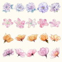 YOVOYコラージュ素材シール花シールセットかわいいフレークシールレトロステッカー透明花シールデザインペーパーコラージュ手帳ノート日記自転車パソコンモバイフォコップシールプレ…