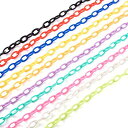 BEADTHOVEN 10本入り 幅8MM 混合色 プラスチックチェーン アズキチェーン ABカラー カラフル リンクチェーン アクセサリーパーツ ジュエリー用...
