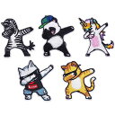 動物ワッペン刺しゅうパッチアイロンワッペン5pcs漫画の動物のかわいい方法個人化された方法さまざまな設計DIYの装飾の付属品の衣服の装飾