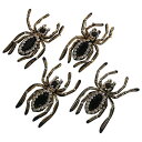 4個のクールなラインストーンスパイダーアップリケパッチ、ダイヤモンドスパイダー縫い付けパッチ、ジャケット、帽子、バックパック、ジーンズ、DIY服用のかわいいペッ...