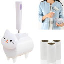 GLAMPURR にゃんコロ 粘着クリーナー 本体 ケース付 粘着式クリーナース ペアテープ 幅80MM 洋服ブラシ ペットの毛 掃除 カーペット 衣類 寝具 ソファー 可愛い おしゃれ (ホワイト)(3)