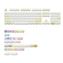 YUNZII MOG プロファイル キーキャップ セット 138キー PBT キーキャップ 昇華型 メカニカルキーボード用 ゲーミングキーボード用 可愛いピンクアイスクリーム カスタムキーキャップ (黄色い落書き)