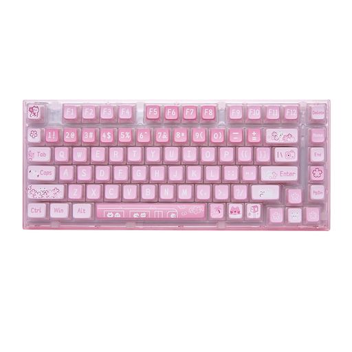 YUNZII X75 ホットスワップメカニカルキーボード 透明なキーキャップ ガスケット装着75キーボード RGBバックライト付き ゲーミングキーボード WINDOWS/MAC対応(KAILH ジェリーフィッシュ軸、有線ピンク)