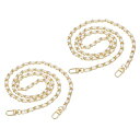 PATIKILレザーパースハンドルストラップ2個セット43”パースチェーンストラップリプレイスメントDIYフラットチェーンストラップメタルバックル付きハンドバッ...