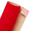 BENECREAT 2M巻 貼りビロード生地 ベルベット生地 明るい赤色 幅40CM 厚さ0.06CM ポリエステル ベロア 貼りシート付 防水 工芸品作り ジ...