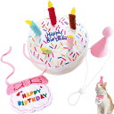 3点セット 犬 猫 誕生日 バースデー おもちゃ ぬいぐるみ 犬の噛むおもちゃ 音が出る ケーキ 帽子 ゼッケン ペット用 お誕生日 飾り 玩具
