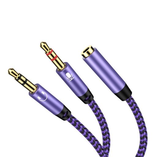 3.5MM 4極 3極 変換 ケーブル イヤホンジャック 二股 オーディオ変換ケーブル 4極(メス) -3極(オス*2)マイク HI-FI音質 オーディオケーブル 3.5MM 変換 イヤホンジャック 変換 マイク入力・ヘッドホン出力 イヤホン 分岐コード