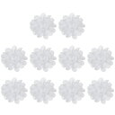 PATIKIL2”シフォンフラワー10個メッシュ生地フラワー手芸用アップリケヘッドバンド装飾DIYクラフトウェディングデコレーションホワイト