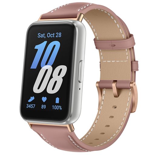 [LANQII]レザーバンドSAMSUNGGALAXYFIT3対応バンドPUレザー素材ベルトソフト柔軟性ビジネス風交換ベルトレディース&メンズ革製ストラップ(ピンク)