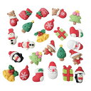 クリスマスデコパーツ24個セットDIY材料携帯ケースアクセサリーレジン封入サンタクロース雪だるまベルクリスマスツリークマ可愛い飾りハンドメイドDIYジュエリークリスマス雑貨手芸材…