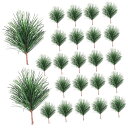 Lurrose24個人工松の枝クリスマスリースピックDiyの杉ピック松葉の茎松の小枝人工物の植物ヒイラギのベリーのピッククリスマスピックと人工松摘みホーリーベリ...