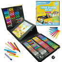 AUREUO 224 ピース 両面三つ折りイーゼル型 アートセット 旅行用お絵かきキット オイルパステル、クレヨン、鉛筆、フェルトペン、カラーケーキ、マーカー筆...