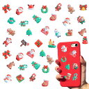 クリスマス デコパーツ 50個セット 3D立体 可愛い サンタクロース 雪だるま クリスマスツリー トナカイ ジンジャーブレッドマン 松葉杖 レジンパーツ DIY材料 携帯ケース アクセサリー ヘアアクセサリー レジン封入 デコパーツ ハンドメイド