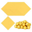 PATIKILホイルキャンディラッパー5X5”100枚正方形光沢アルミホイルキャンディラッピングペーパーDIYチョコレートキャンディパッケージデコレーション用金色