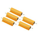 PATIKIL100W16オームアルミシェル抵抗器5個アルミハウジング抵抗器ケース入り巻線抵抗器ねじタップ電力抵抗器ゴールデン(4)