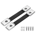 PATIKILハンドルストラップ交換6.3”2個ラバーアンプスピーカーキャビネットストラップハンドルメタルエンドキャップとハードウェアアクセサリー付きシルバートーン