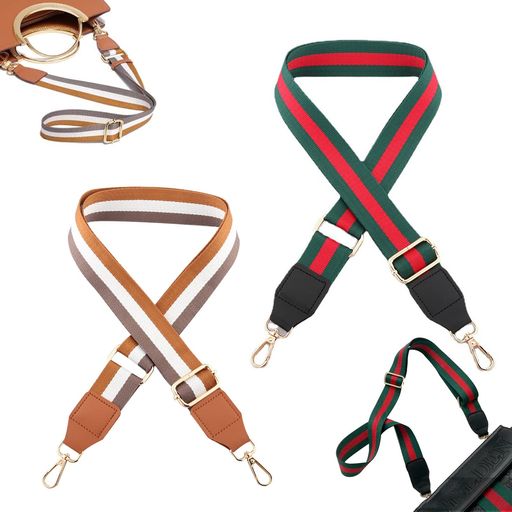 [BETTERJONNY] 2 PCS ショルダーバッグ用 交換ベルト ポリエステル綿+皮革広い布の交換ベルト 長さ調節可能 ハンドバッグメッセンジャーバッグ キャンバスショルダーストラップ 女性替え用 クロスボディストラップ