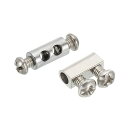 PATIKILワイヤーロープクリップ1セット/20個スチールケーブルクランプ3mm3.5mmダブルホールワイヤーロックロープ継手クリップM3/M4ネジ付きケーブル用(4)