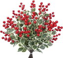 siawadekyクリスマス造花赤ベリー10本セットフェイクベリーヒイラギの果実アートフラワー冬グリーン飾り雰囲気アップ本物そっくりインテリア造花クリスマスツリー部屋玄関飾り新年お祝…