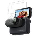 【2枚 +2枚】FOR INSTA360 GO3S カメラフィルム 強化ガラス【JIAYJP】9H高硬度 耐衝撃 防汚 気泡レス リと傷を防ぐ スクリーン 強化ガラス 液晶保護フィル 液晶保護 キズ防止 高透過率 INSTA360 GO3S 用アクセサリー