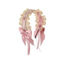 カチューシャロリータコスプレヘッドドレスレースリボン蝶結びかわいい超キュートヘアバンド髪飾りヘアアクセサリーゴスロリメイド風(ピンク)