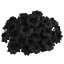 NUOBESTY造花薔薇黒黒のバラ黒バラ花ヘッドDIY手芸装飾ローズ結婚記念日母の日枯れない花直径4.5cm50個入