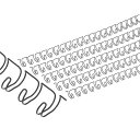 PATIKIL10mm(3/8”)ダブルループワイヤーバインディングコム100個入りのメタルツインループバインディングコイル60枚収容可能2:1ピッチ21リングバインディングスパイン黒