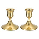 PATIKIL2個セットテーパーキャンドルホルダー金色メタルキャンドルスタンドテーブルセンターピース装飾ウェディングディナーパーティー用キャンドルホルダー