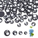 PHPandaHall80個セット漫画ぬいぐるみ目人形ドールアイ手作り目プラスチックの目動物アイクラフトドールメイキングDIY用手芸パーツ材料ハンドメイド素材縫製ブラック8/10/12/16mm
