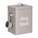 NAVARIS ペットフードストッカー 保存容器 犬 餌入れ - フードコンテナ 蓋付き収納ボックス ドッグフード 大容量 収納 - 計量カップ付 容量5.9L グレー(3)