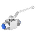 PATIKIL油圧ボールバルブ2ウェイ9.5mmNPTメス高圧ボールバルブ7250PSI(50MPa)炭素鋼遮断油圧バルブ水油用(4)