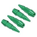 PATIKILスパイク形状タイヤバルブステムキャップ45MM4個アルミ合金車輪バルブキャップユニバーサル防塵タイヤバルブカバー車用バイクモーターサイクル緑