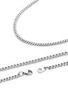 U7ネックレスメンズステンレス喜平チェーン3MM45CM~75CM極細ロングチェーンアレルギーストリートヒップホップアクセサリー