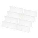 PATIKILクローゼット整理用棚仕切り8個パック7.9x1.2x2.4”アクリルクローゼットセパレーターキッチンキャビネット棚ベッド下ブロッカー寝室キッチンオフィス用クリア