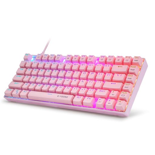 e元素ゲーミングキーボード81キー赤軸を採用メカニカル式キーボード英語配列RGBバックライト防水機能付きアンチゴーストキーキースイッチが交換可能LOLゲーム専用キーボード(赤軸ピンク) e元素ゲーミングキーボード81キー赤軸を採用メカニカル式キーボード英語配列RGBバックライト防水機能付きアンチゴーストキーキースイッチが交換可能LOLゲーム専用キーボード(赤軸ピンク)