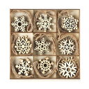 GOODCHI クリスマス オーナメント 木製 北欧 雪の結晶 木材チップ 木製スライス クリスマスツリー 飾り 手作り DIY 小物 ギフトタグ 45個セット