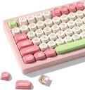 WOMIER キーキャップ 130キー MOAプロファイル PBT かわいいキーキャップセット ダブルショットキーキャップ 75% CHERRY GATERON MXスイッチ用キープラー付き メカニカルゲーミングキーボード ピンク