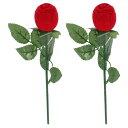 Lurrose2個入りベルベット製薔薇リングケースプロポーズ用記念日プレゼントジュエリーボックスおしゃれな指輪置き室内装飾に最適