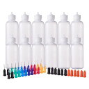BENECREAT 12個セットドロッパーボトル グルーボトル 液体容器 50ML プラスチック ニードルチップと蓋つき
