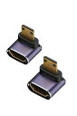 YFFSFDC HDMI L型変換アダプタ MINI HDMI(オス) TO HDMI(メス) L型 HDMI延長アダプタ 8K HDMIミニ HDMI2.1変換アダプター 8K@60HZ 4K@144HZ 2K@240HZ HDR対応(2)