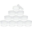 小分け丸ケースリップケース容量5ml10個セットプラスチック製クリームボックスアクセサリーボックス、ビーズネイルオーガナイザー小物入れ化粧品詰め替え容器透明便利...