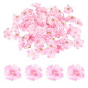 PATIKIL100個偽シルク花頭1.6”人工桜偽花頭DIYクラフトウェディングパーティーホームリースデコレーション用ライトピンク