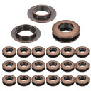 PATIKIL15.5mm(5/8インチ)真鍮製ホールアイレット20個アーク表面自己裏打ちグロメットシューズ衣類クラフトバッグレザークラフト用レッドブロンズ