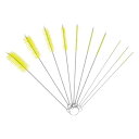 PATIKILロングストローブラシ8”1セット/10個のナイロンパイプチューブクリーナーイエロー(4)